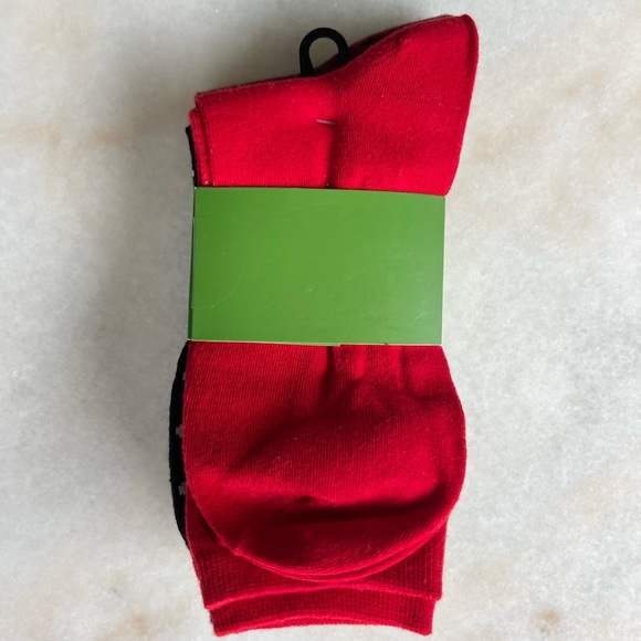 Kate Spade ♠️ New! 3-Pack Socks - Women’s Polka Dot Red Black Crew Socks - Picture 2 of 4